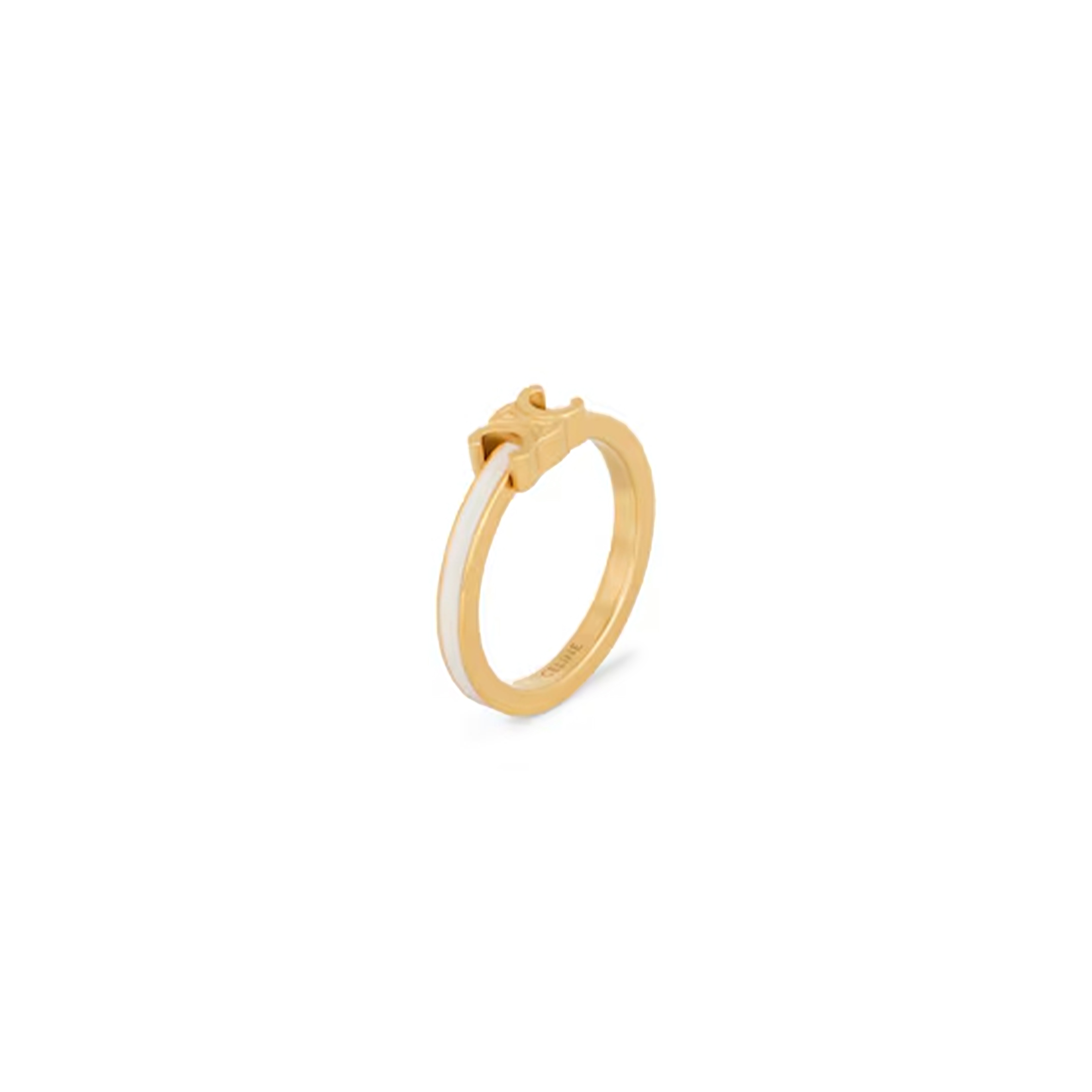Ce1i*e triomphe ring in enamel and brass with gold finish 461nl6bre.01gi